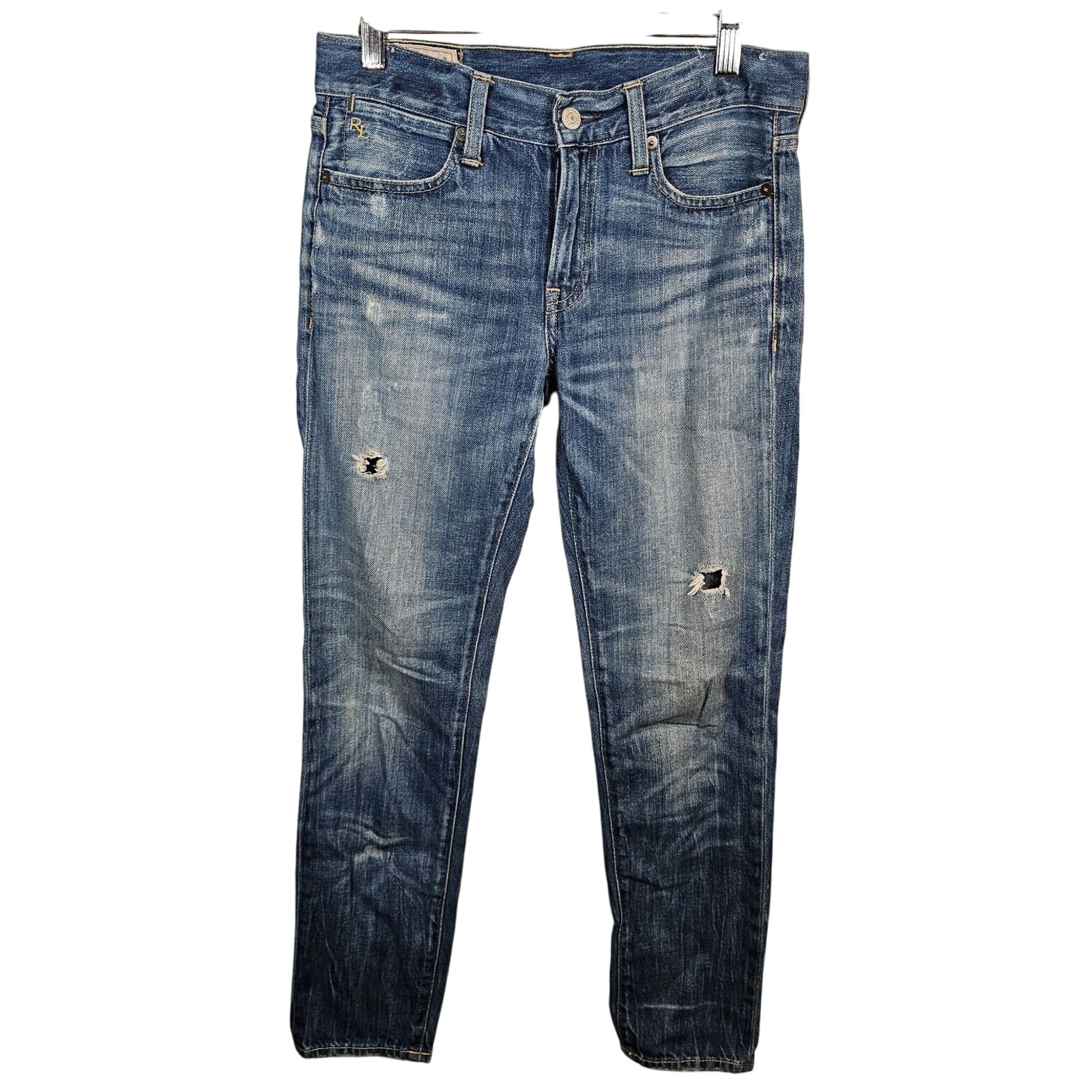 Polo Ralph Lauren Astor Slim Boyfriend Jeans Womens Size 30x28 Distressed Blue