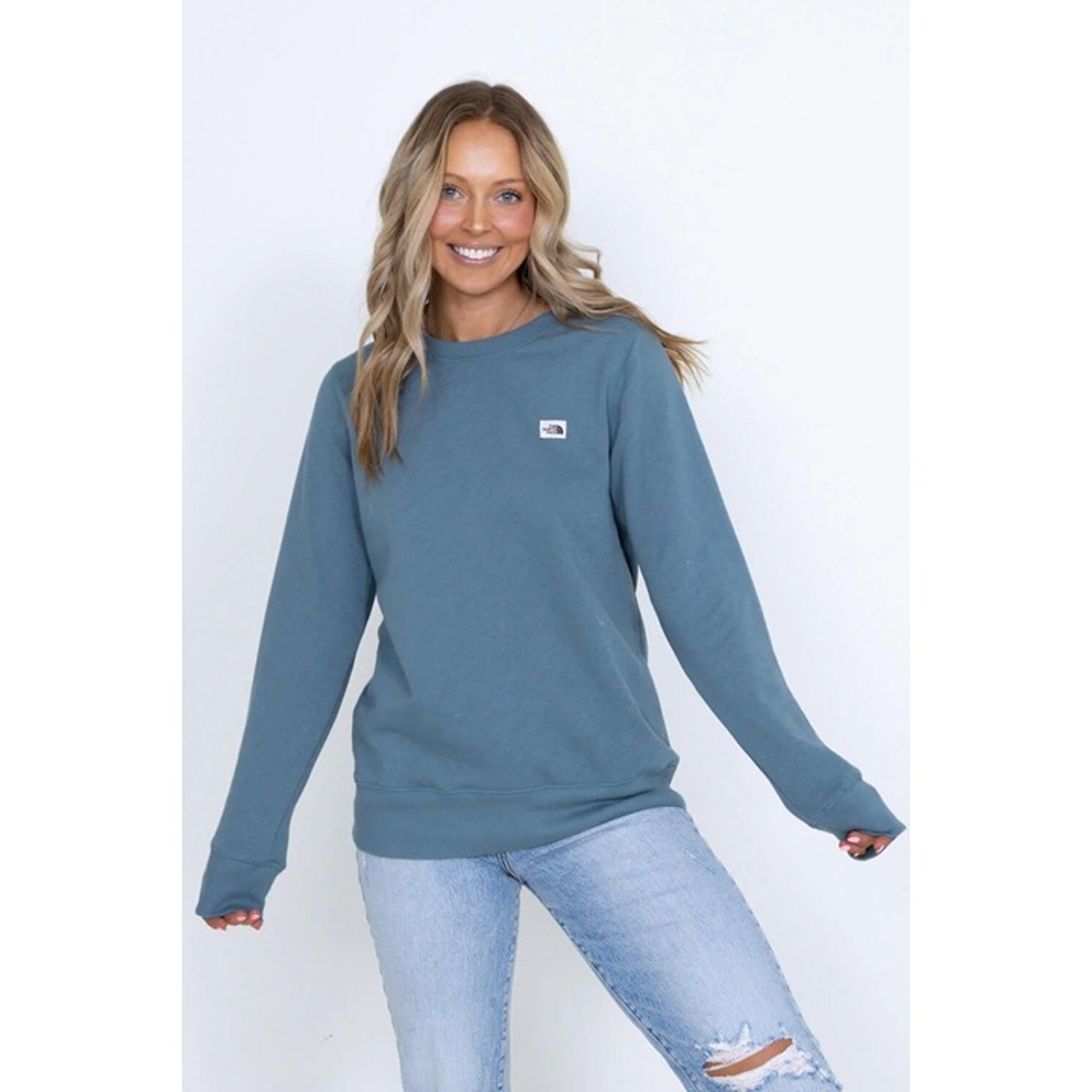 The North Face Heritage Patch Crew Neck Sweatshirt  Womens Size M Outdoors Blue