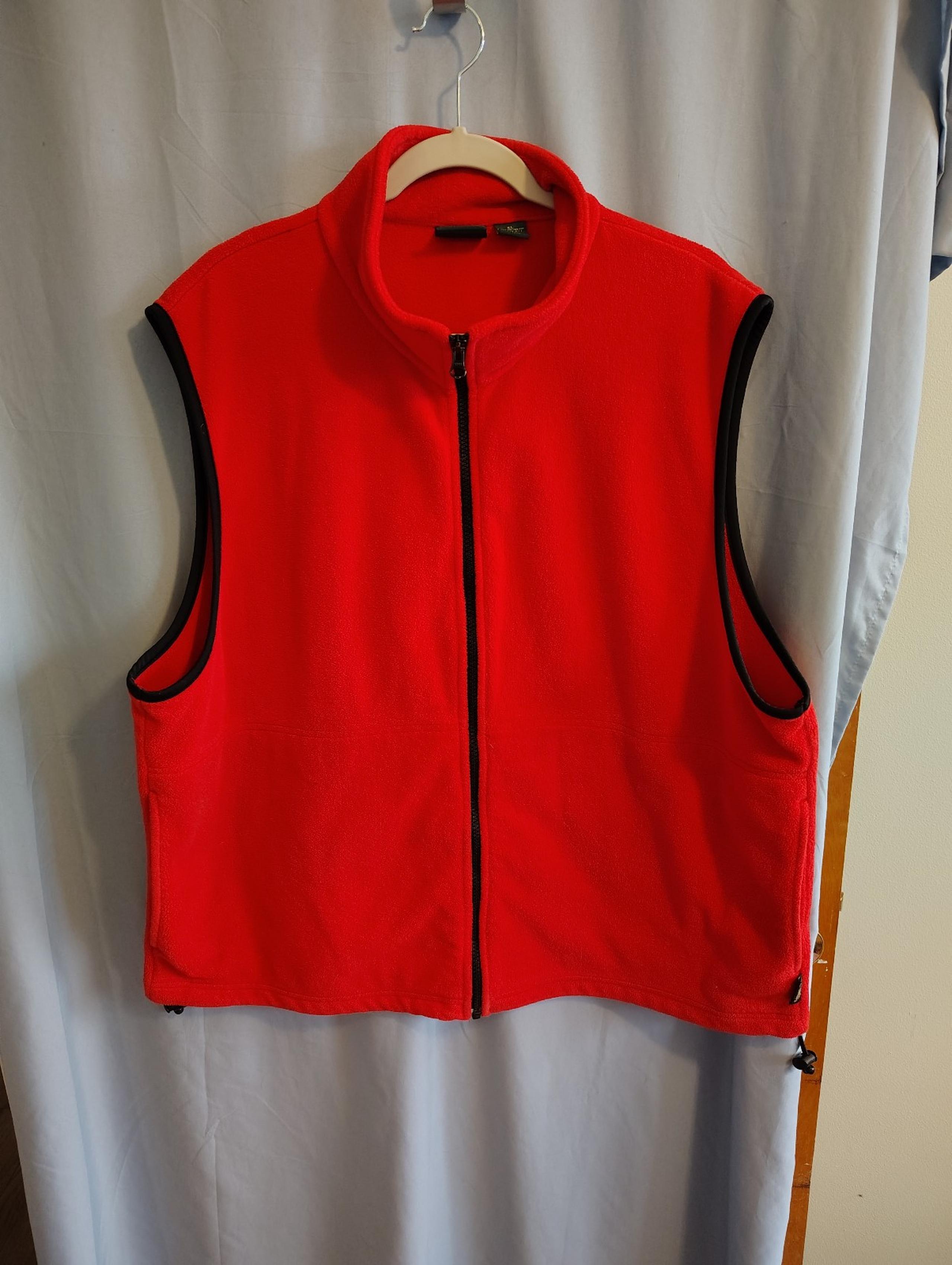 Gander Mountain Guide Series Vest Mens Zip Up Fleece Red Polyester Sz XL