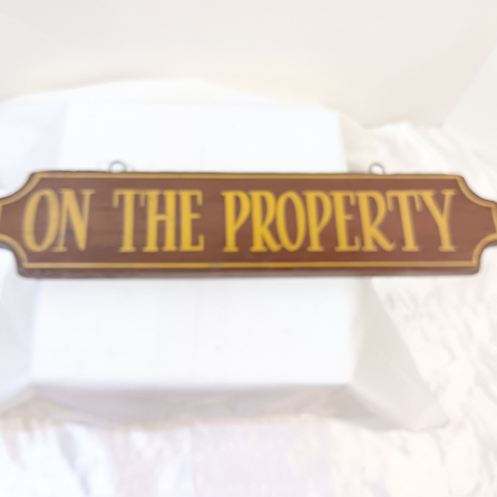 Vintage Handcrafted 2-Sided Wooden Trade Sign- Out To Lunch/ On The Property