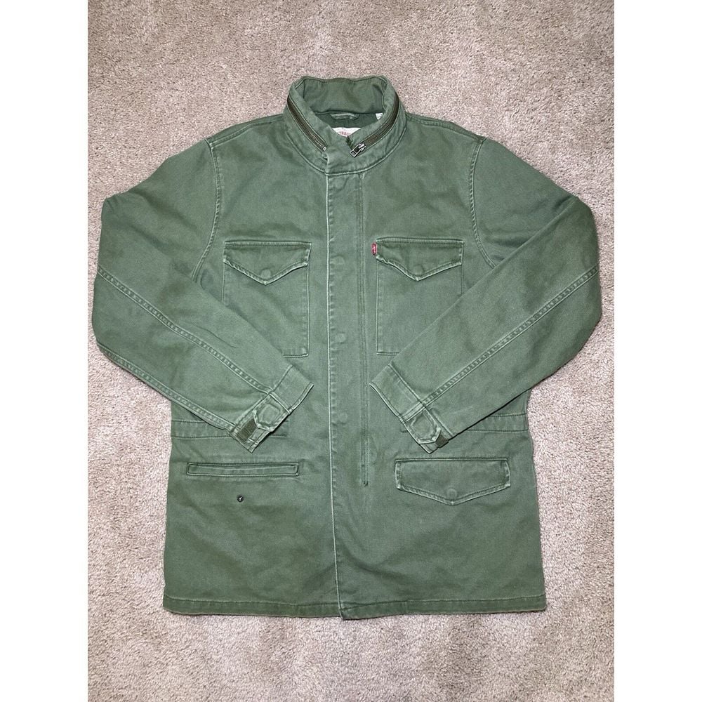 Vintage Mens Levis Strauss & Co Green Cotton Denim Zip Up Jacket Size Large