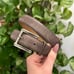 Vintage Pierre Cardin olive grey ladies leather belt