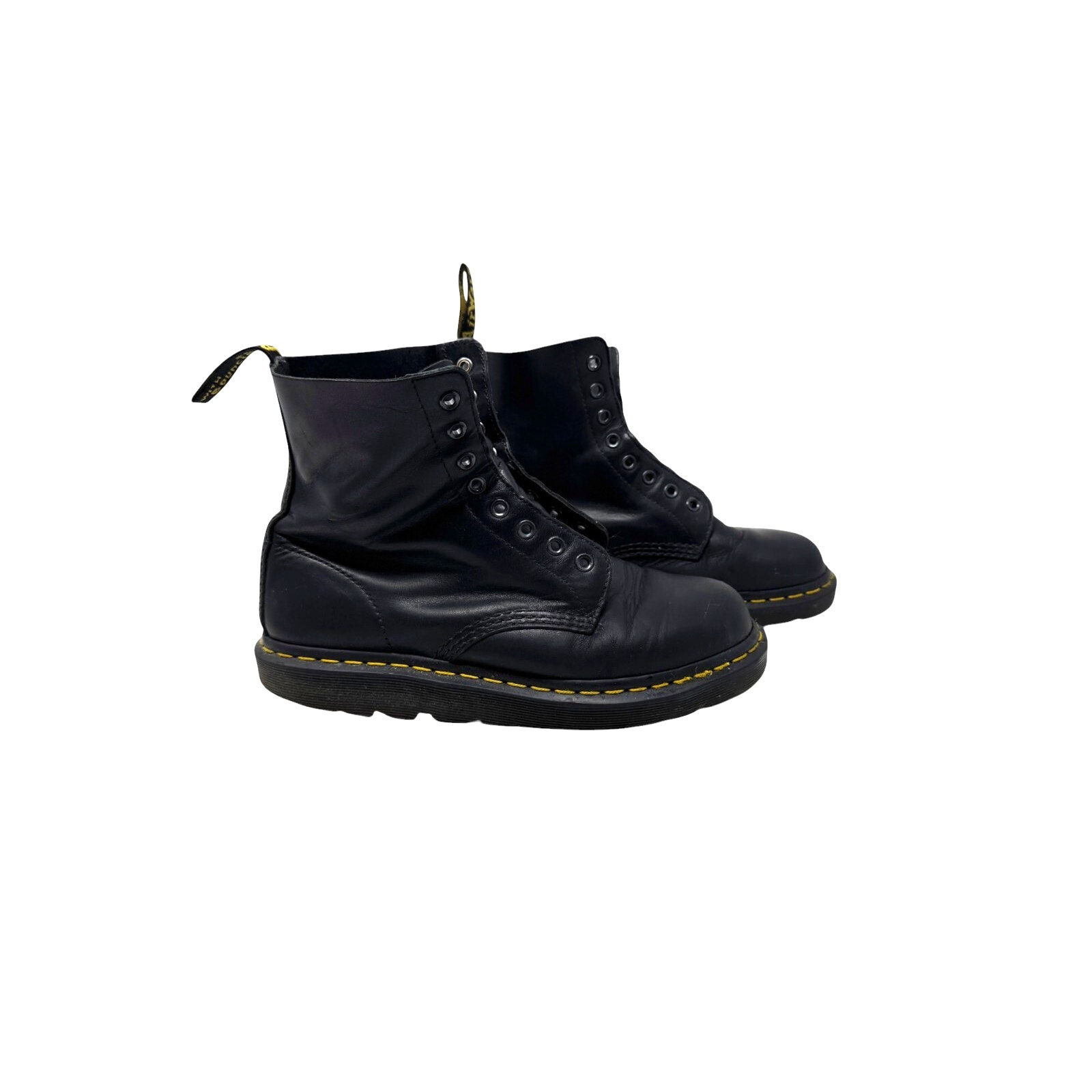 Dr Doc Martens Women's Black Leather Combat Punk Grunge Boots UK7 US9 EU41