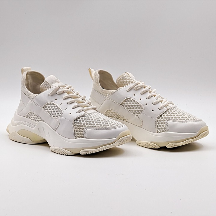 Steve Madden Wmn Arelle Fashion Sneakers Fabric White Platform Lace up size 8.5