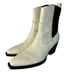 Everlane White Boots Western Off-White Chelsea Leather Black Mid Calf 10.5