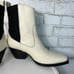 Everlane White Boots Western Off-White Chelsea Leather Black Mid Calf 10.5