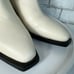 Everlane White Boots Western Off-White Chelsea Leather Black Mid Calf 10.5