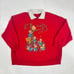 Vintage Teddy Bear Sweatshirt Collared Neck Whimsical Honey Bear Graphics XXL