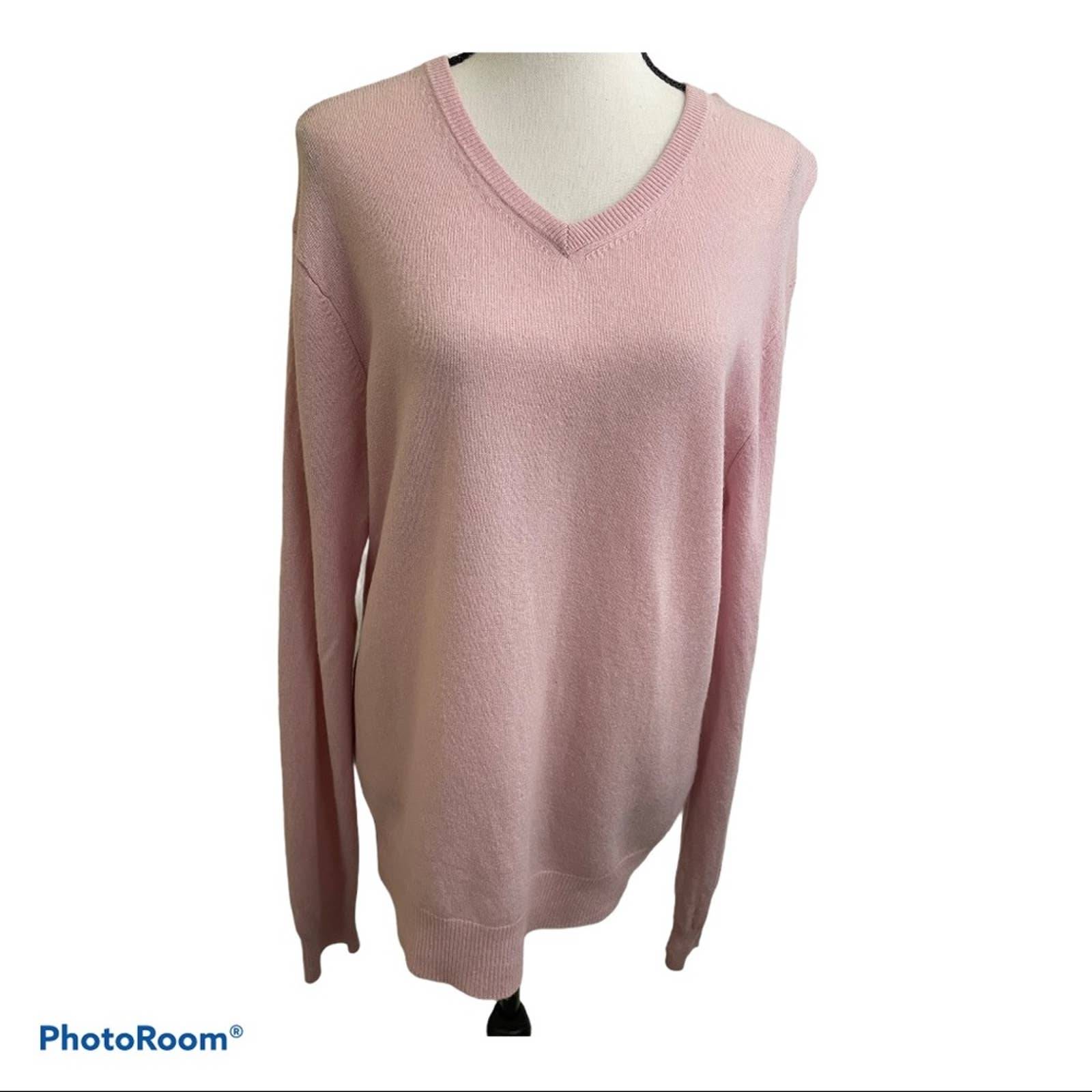 Sofia cashmere v neck pink 100% cashmere