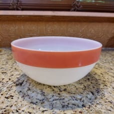 Fire King Mixing Bowl Pink Colonial Band 1951 - 1960