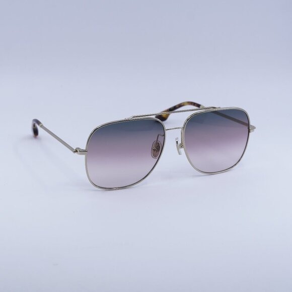 New Victoria Beckham VB215S 756 Sunglasses - Gold Frame, Petrol/Sand Lenses