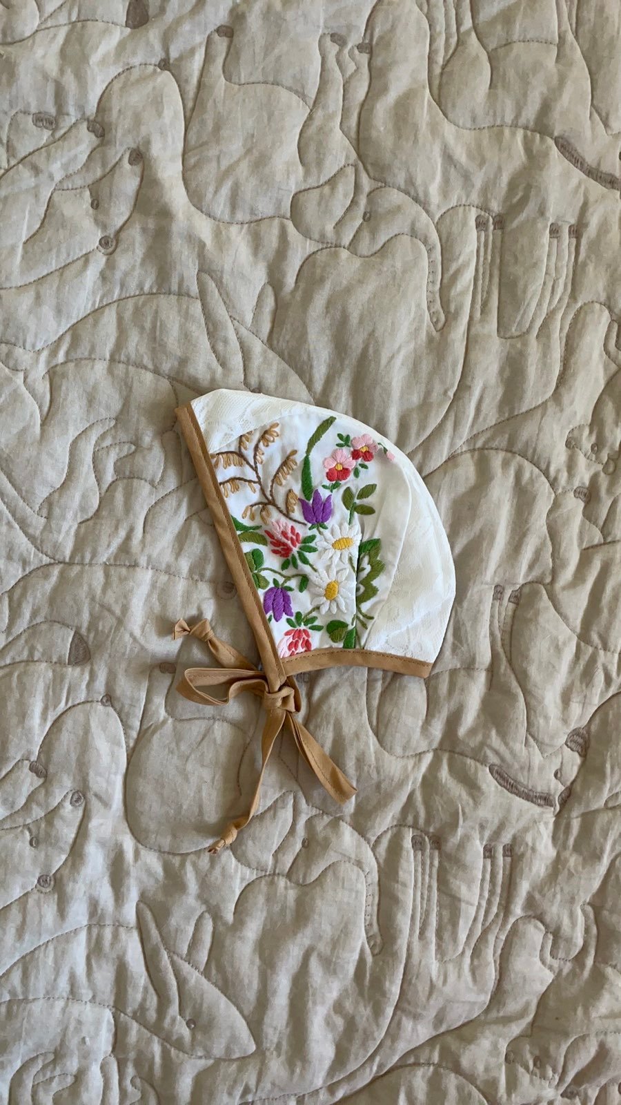 Embroidered bonnet