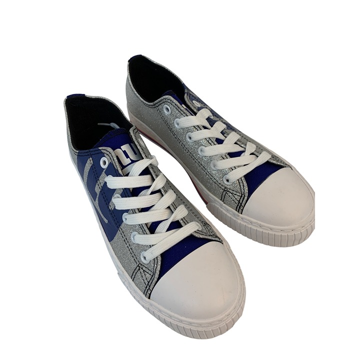 Silver Sparkle NY Giants Womens Sneakers Size 9 FOCO NFL Fan Gear D9055 NWOB