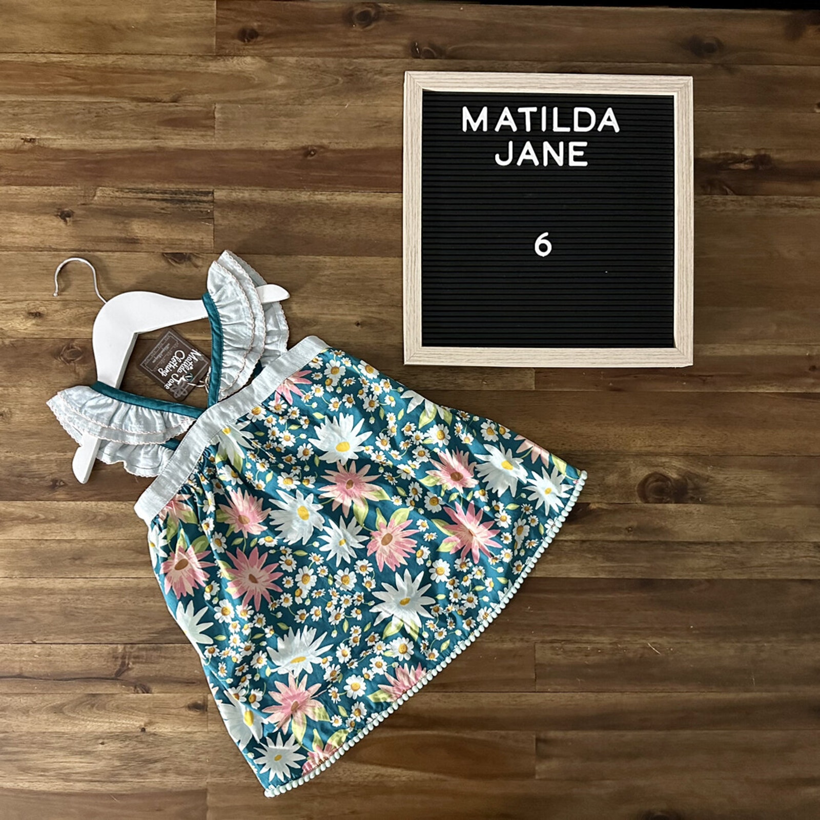NWT Matilda Jane Dream Chasers Green Blue Happy Florals Sleeveless Tunic Top 6