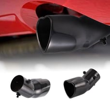 New Gunmetal Heart Shaped Stainless Steel Car Exhaust Pipe Muffler Tip Curved
