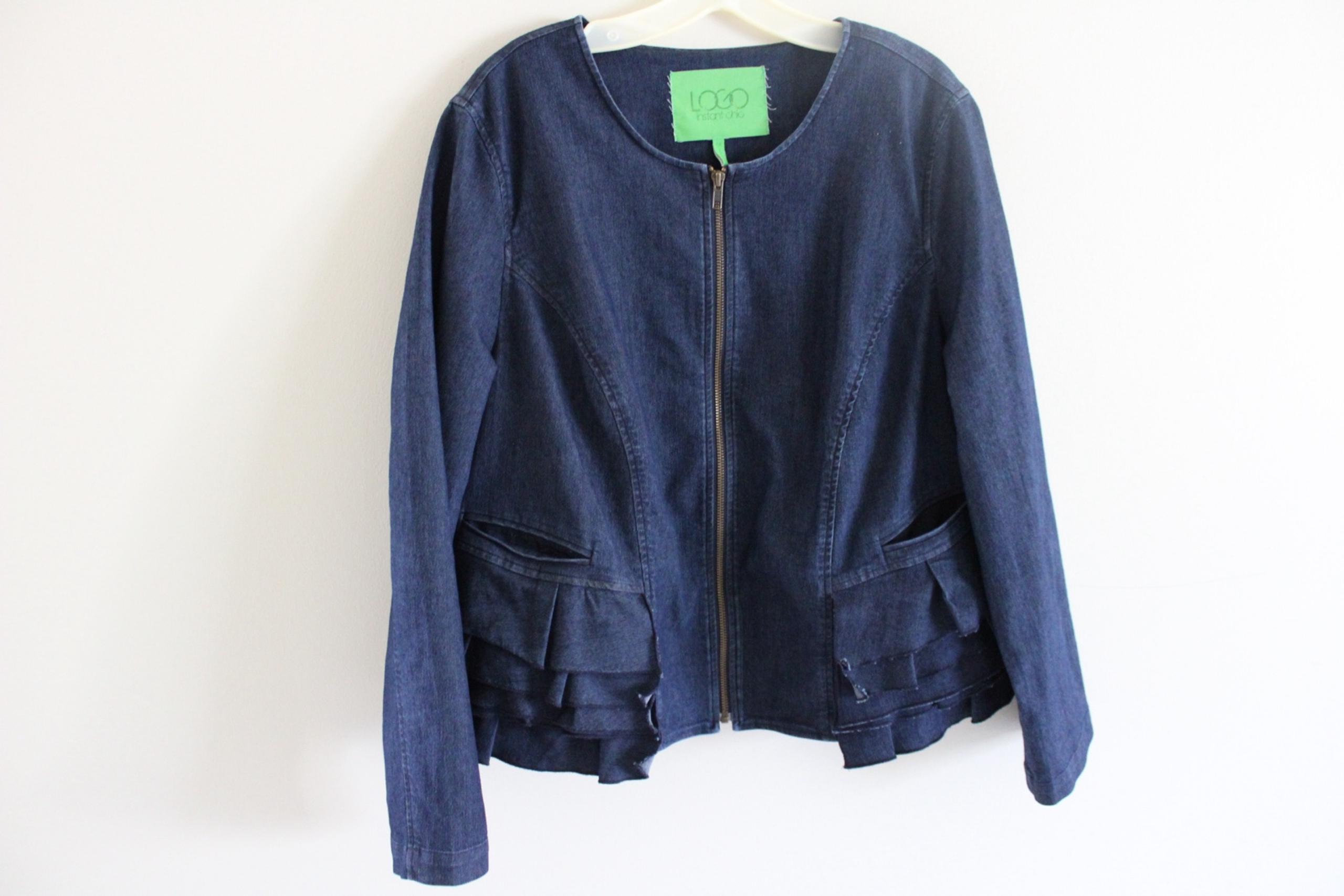 LOGO By Lori Goldstein Blue Denim Jacket