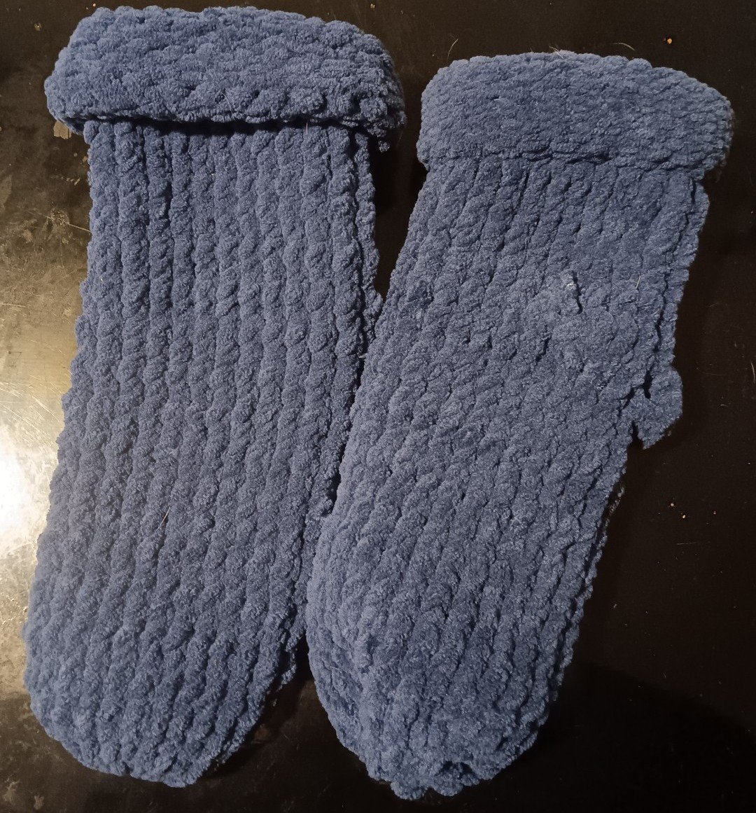 Blue handmade sock slippers