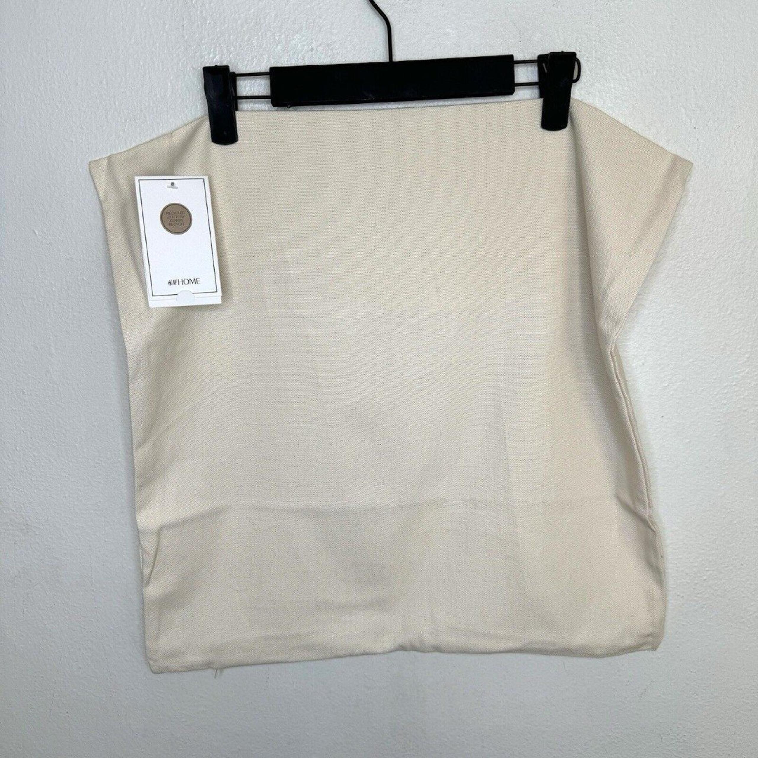 H&M Home Cream Pillow Cover 20x20 Recycled Cotton Neutral Pillow Case New