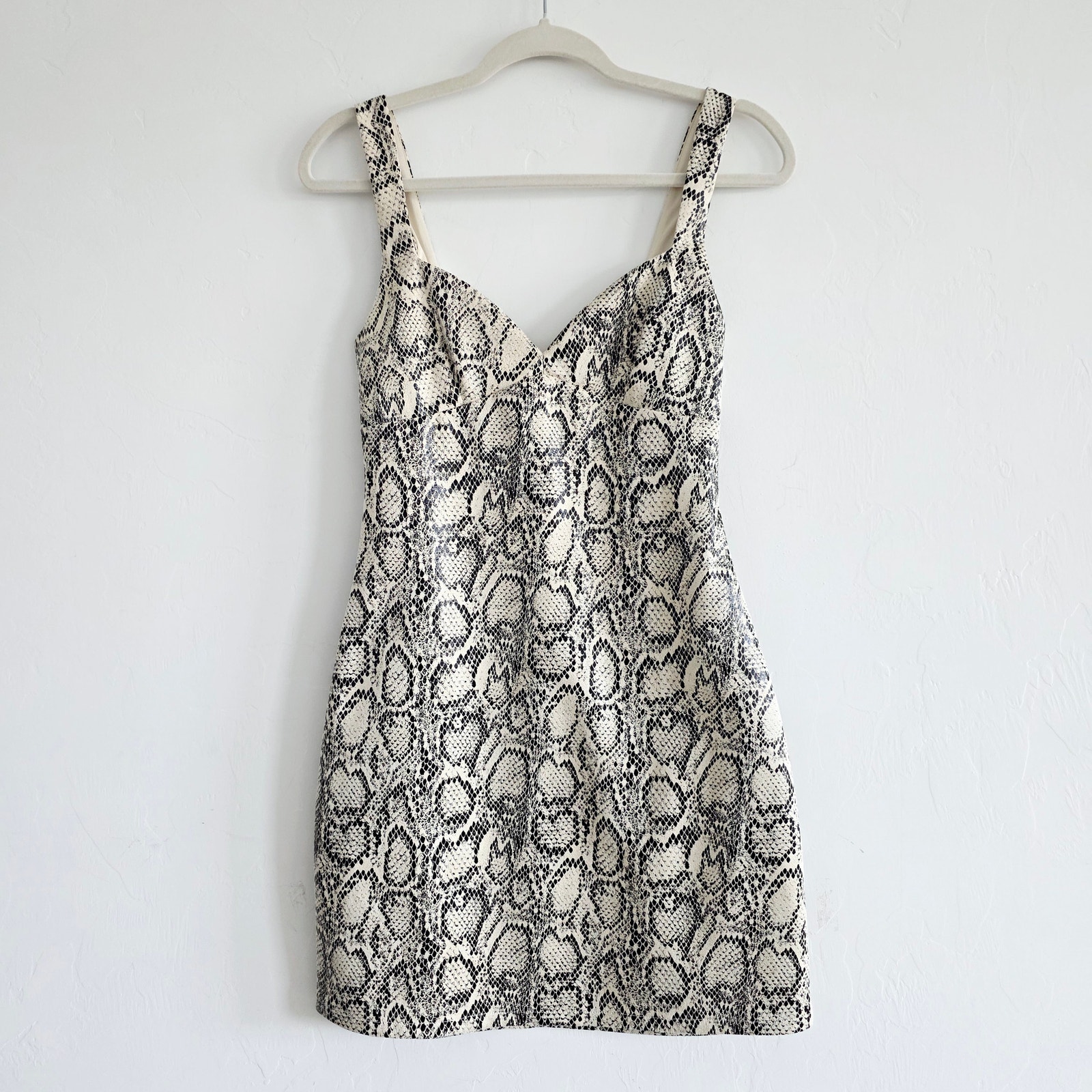 Zara Snake Print V-Neck Bodycon Mini Dress Size Small
