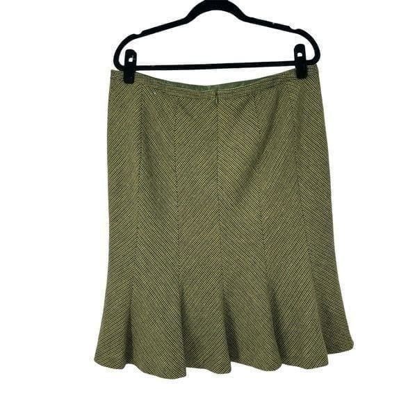 Lane Bryant Green Pleated Hem Skirt