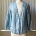 Blue Wool Handcrafted V neck button down Cardigan sweater SZ: M