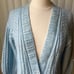 Blue Wool Handcrafted V neck button down Cardigan sweater SZ: M