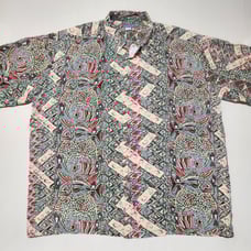 Kahala Hawaiian Islands Man's Hawaiian Shirt Green Red Size 2XL Fish Graphics