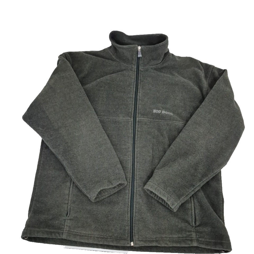 Big Dogs Jacket Mens Large Green Polar Dogs High Tech Gear Fleece Full Zip VTG