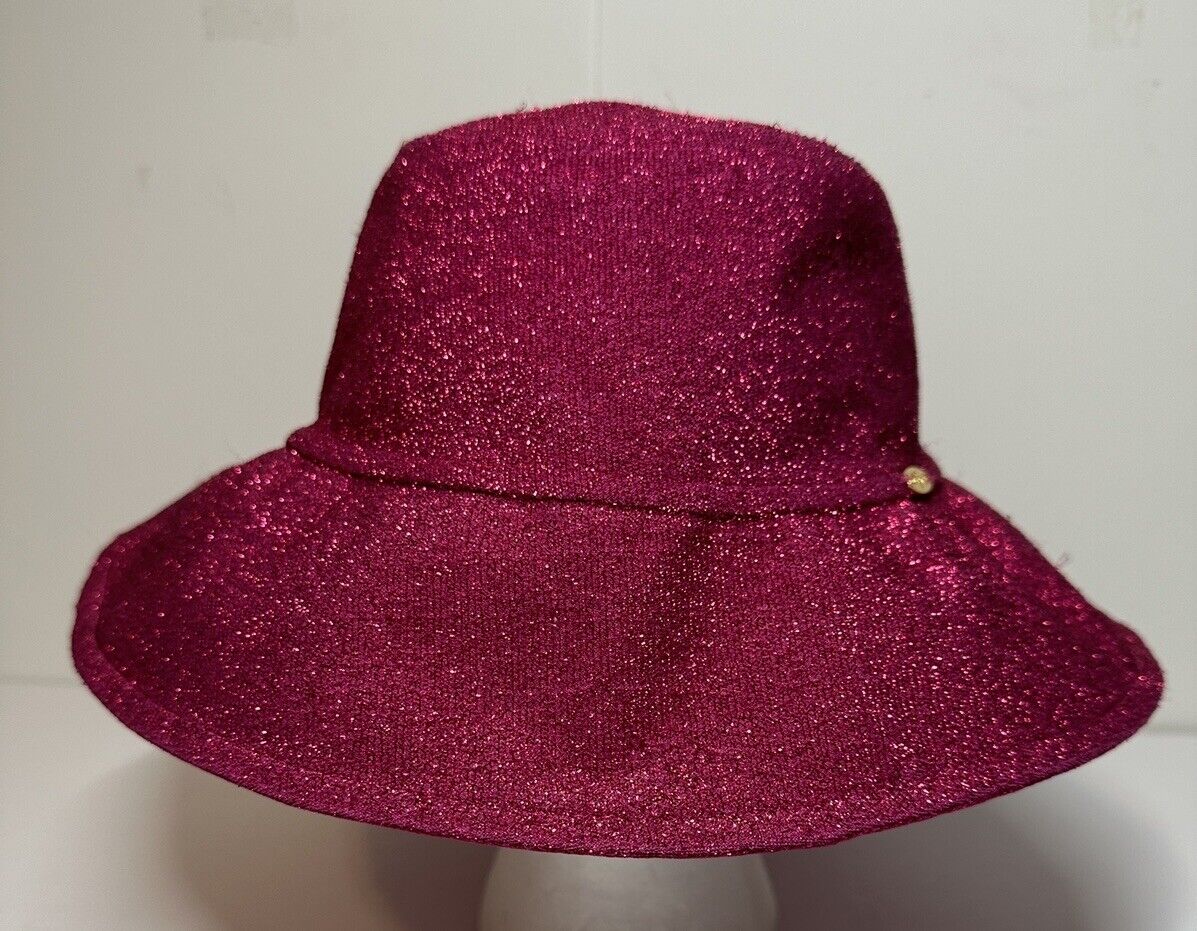 luli fama Stardust Wide Brim Bucket Hat Magenta OSFM Retail 78