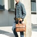Laptop Briefcase WEIXIER 8619- Genuine Leather, Waterproof Men's Briefcase Large