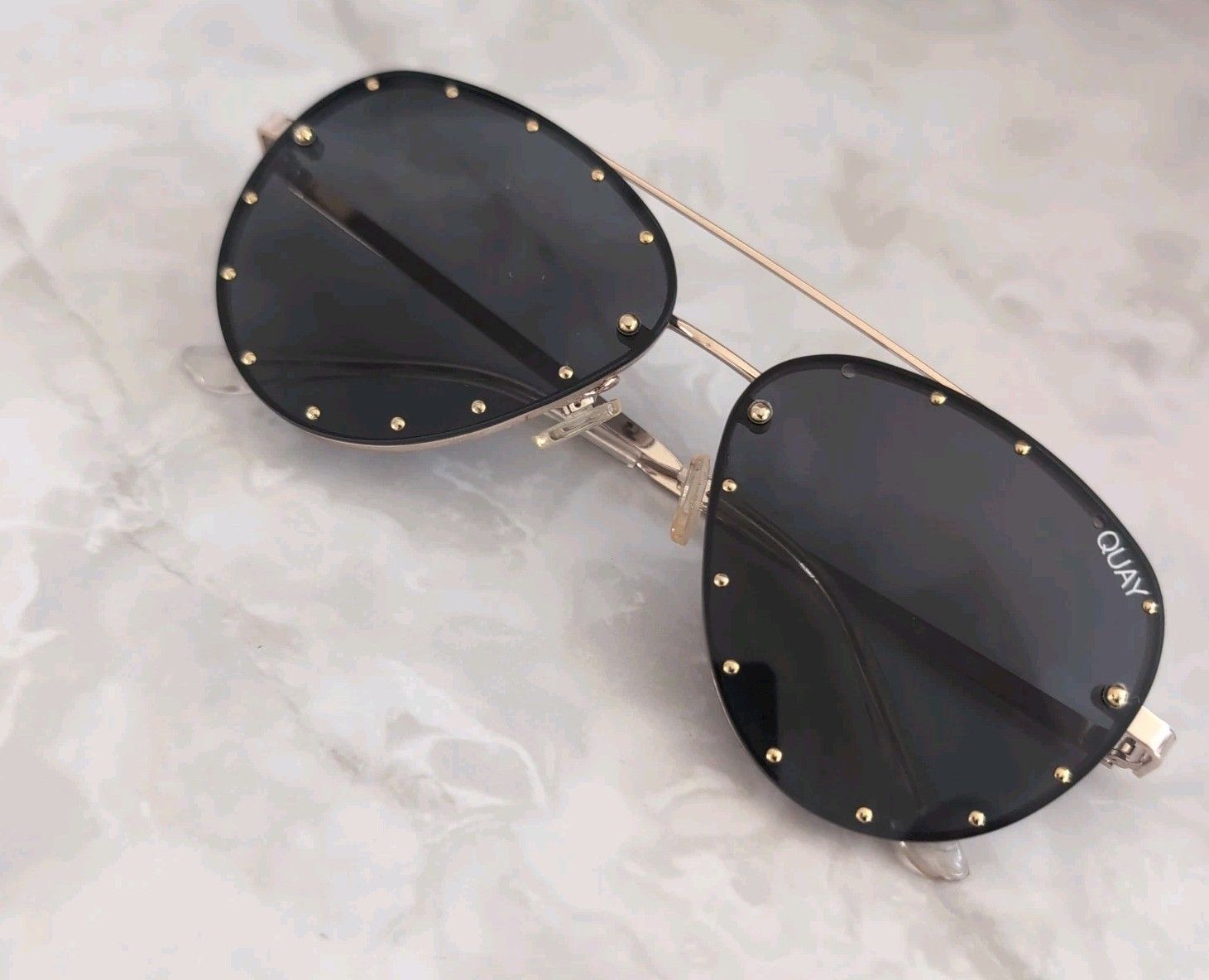 Quay X Jaclyn Hill Sunglasses Roxanne Studded Aviator Shades Rare Sunnies LE