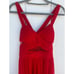 Betsy & Adam Long Red Formal Prom Dress with Mesh Cut Outs, Sleeveless, Size 0