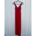 Betsy & Adam Long Red Formal Prom Dress with Mesh Cut Outs, Sleeveless, Size 0