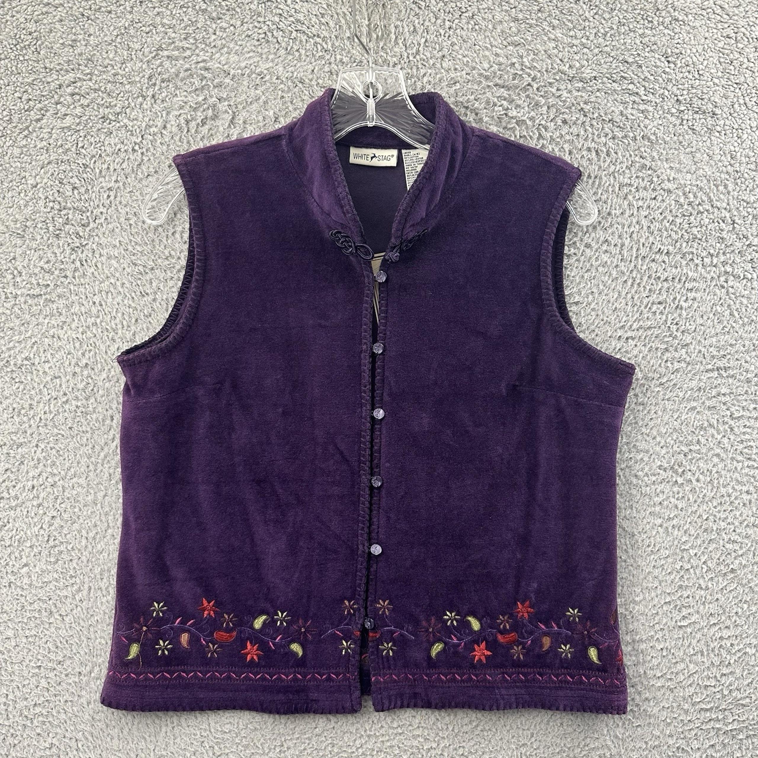 NWT Vintage White Stag Vest Embroidered Velvet Boho Cottagecore Whimsigoth Small