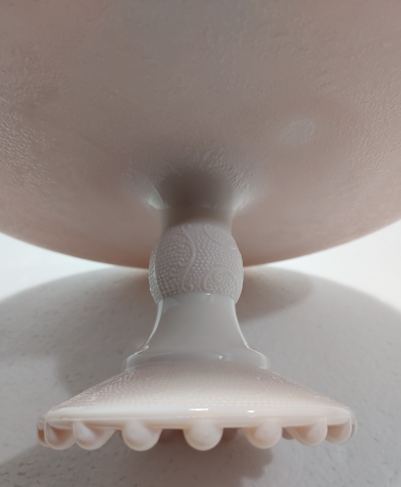 Jeanette Pink Milk Glass store Cake Stand