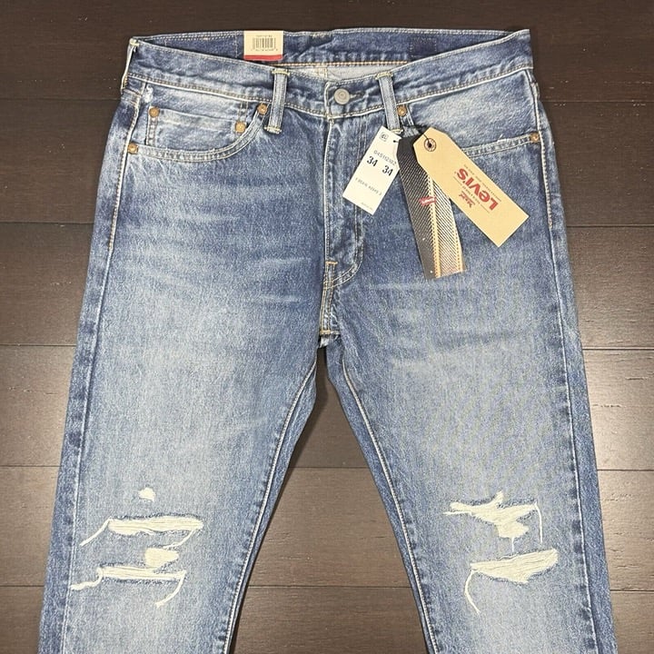 Levi's 511 Jeans 34 x 34 Selvedge Denim Slim Leg Distressed Red Tab 78