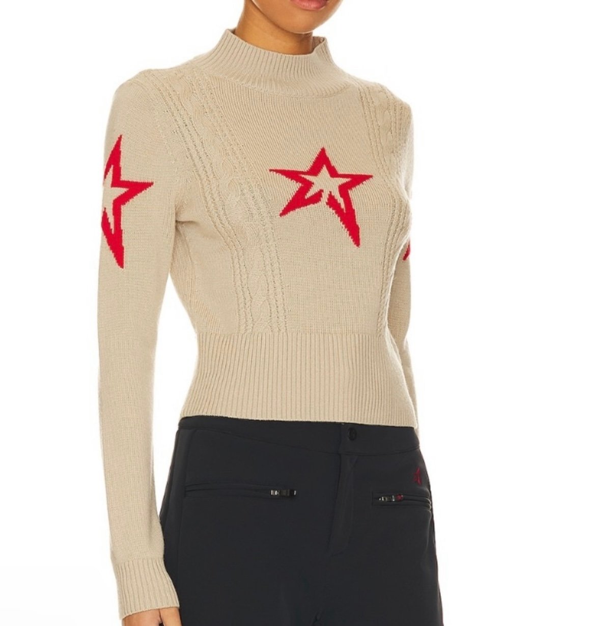 perfect moment crop cable sweater star sz M in excellent condition
