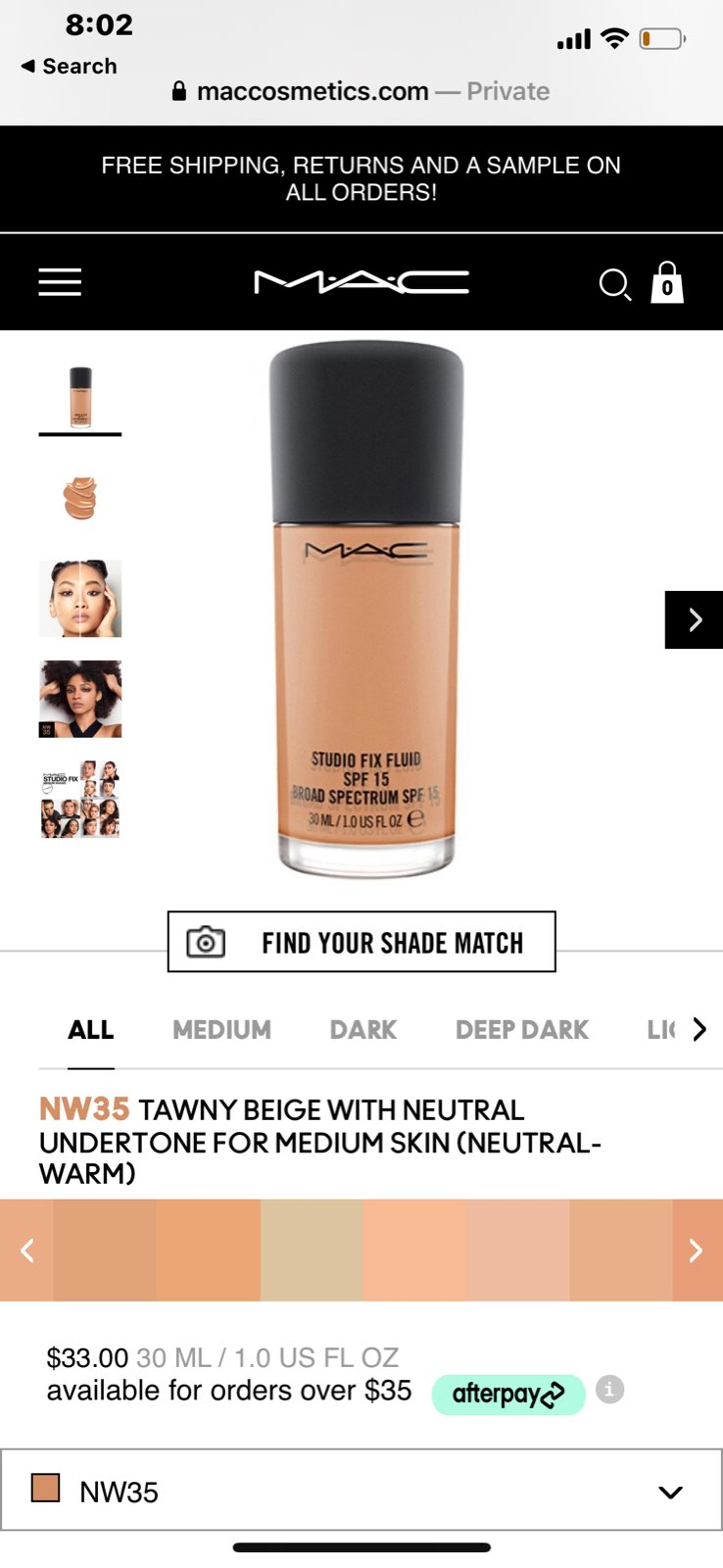 MAC STUDIO FIX FLUID NW35 - M.A.C