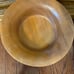 Hand Carved Leaves Wooden Pedestal Fruit Bowl Vintage Wood Container Decor