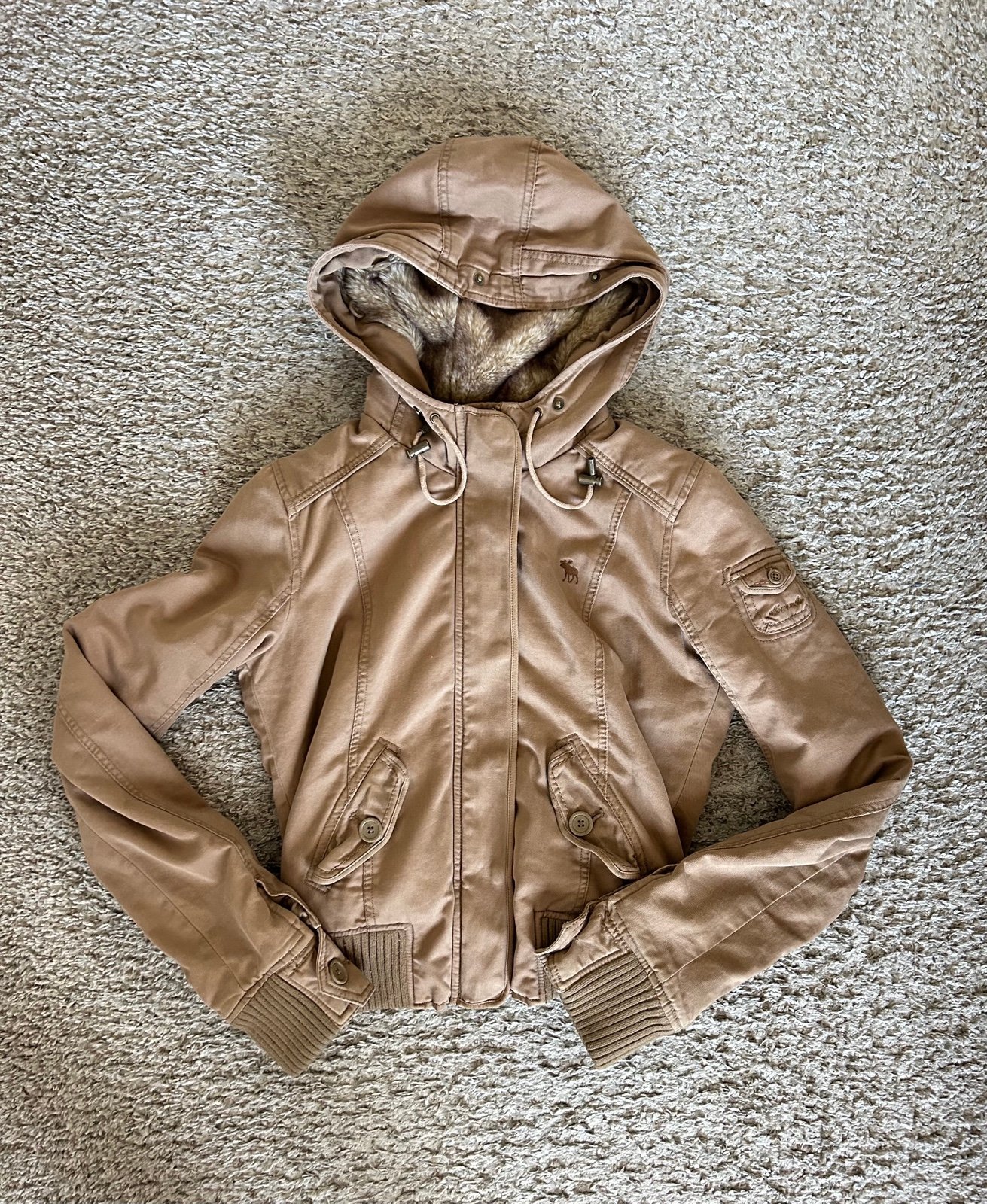 Abercrombie and fitch Faux fur lined hooded jacket