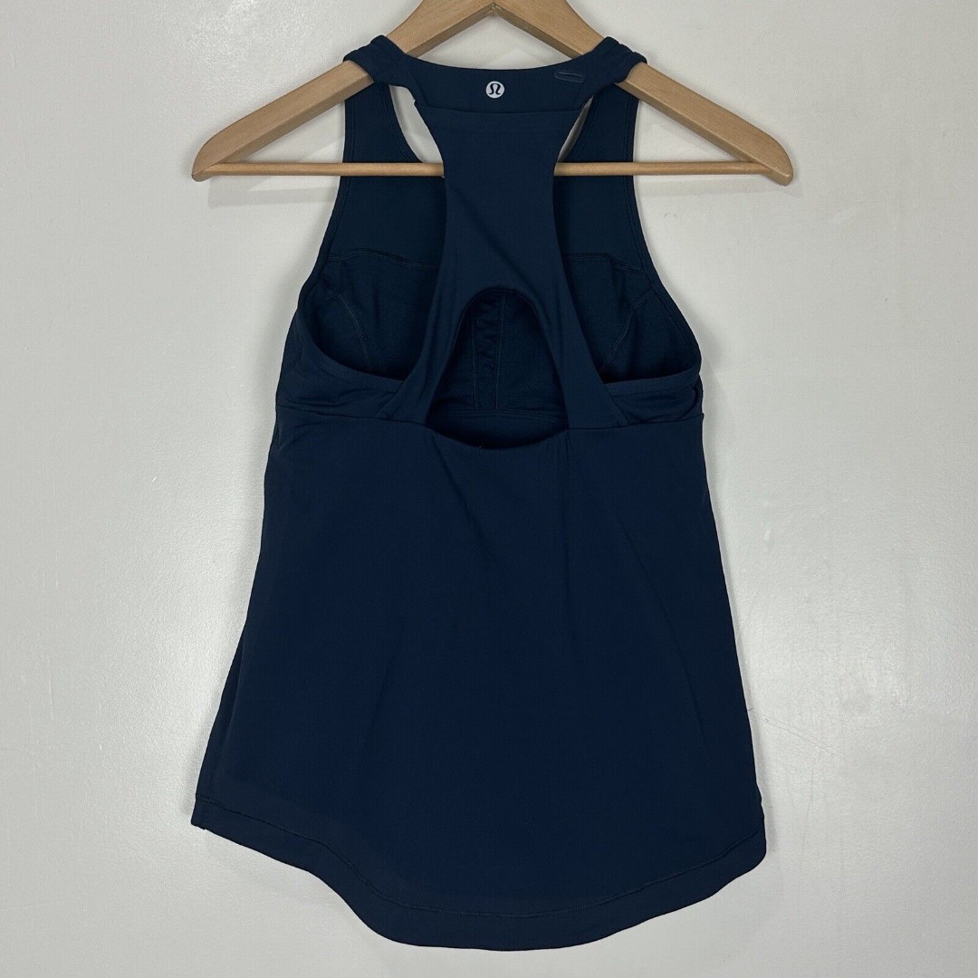 Lululemon Final Lap Tank *Luxtreme Size 8 B/C cup Midnight Blue W1AHZS