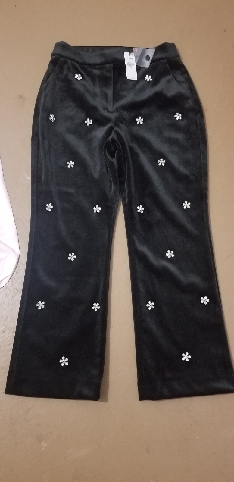 Express Velvet Embellished Cropped Pants
