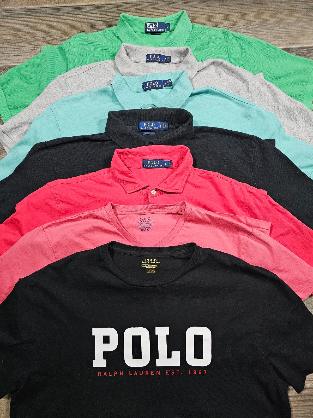 Polo Ralph Lauren Men Sz Large Lot of 7 pieces Tshirts & Polos