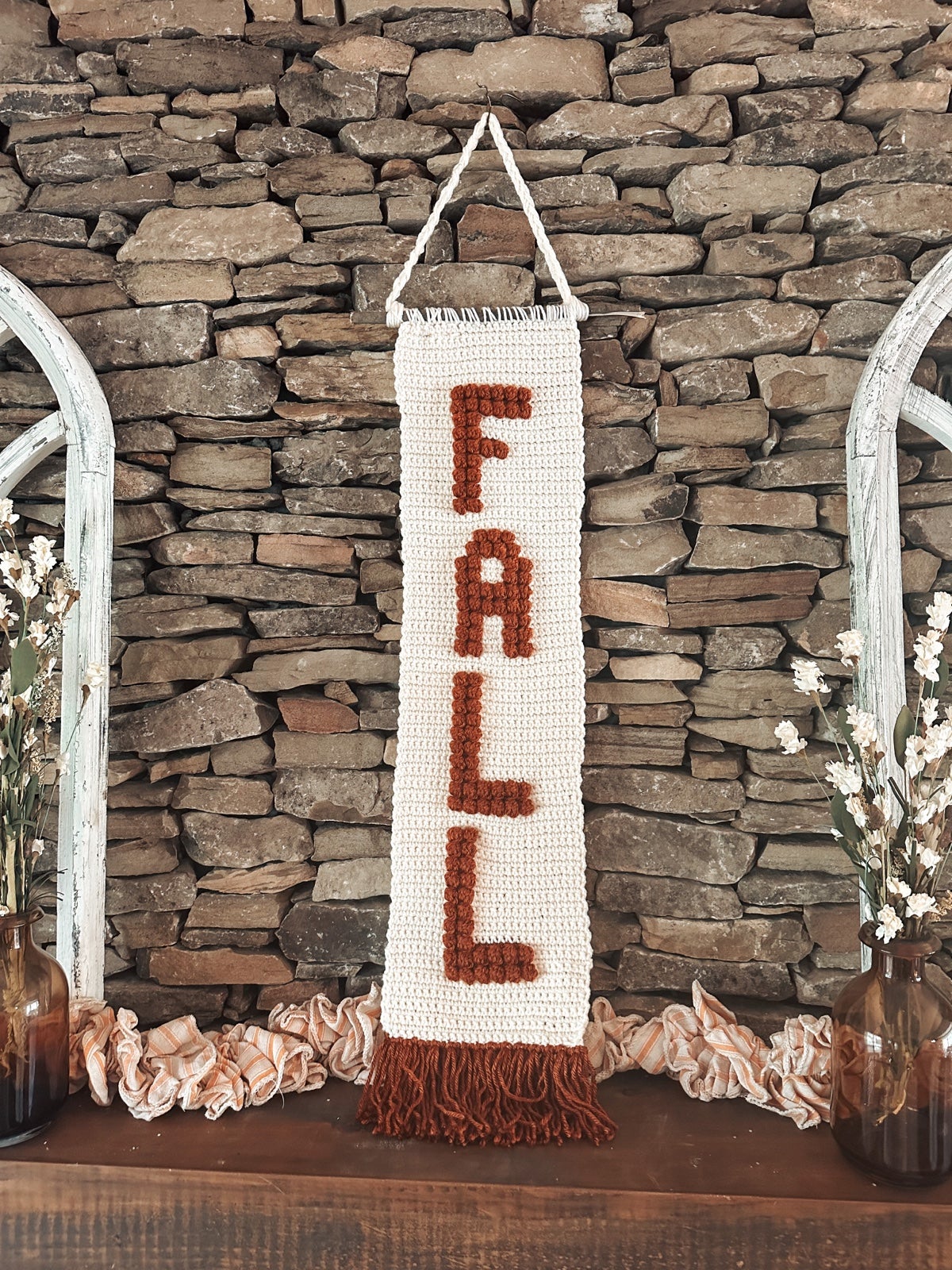 Handmade Crochet Fall Tapestry