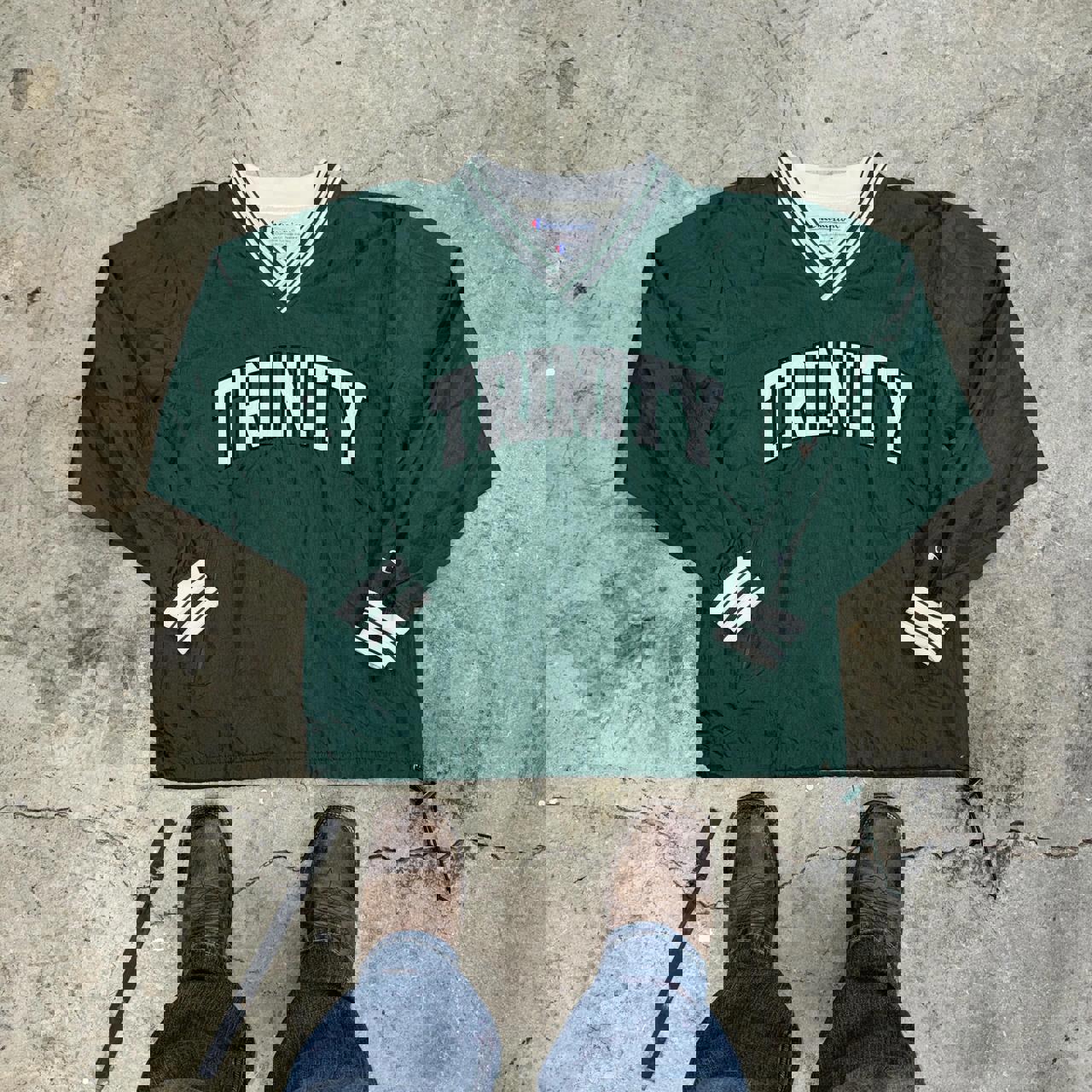 super cool trinity rocks vintage champion windbreaker