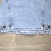Vintage Peace By Piece Women's Denim Crop Vest Butterfly Medium