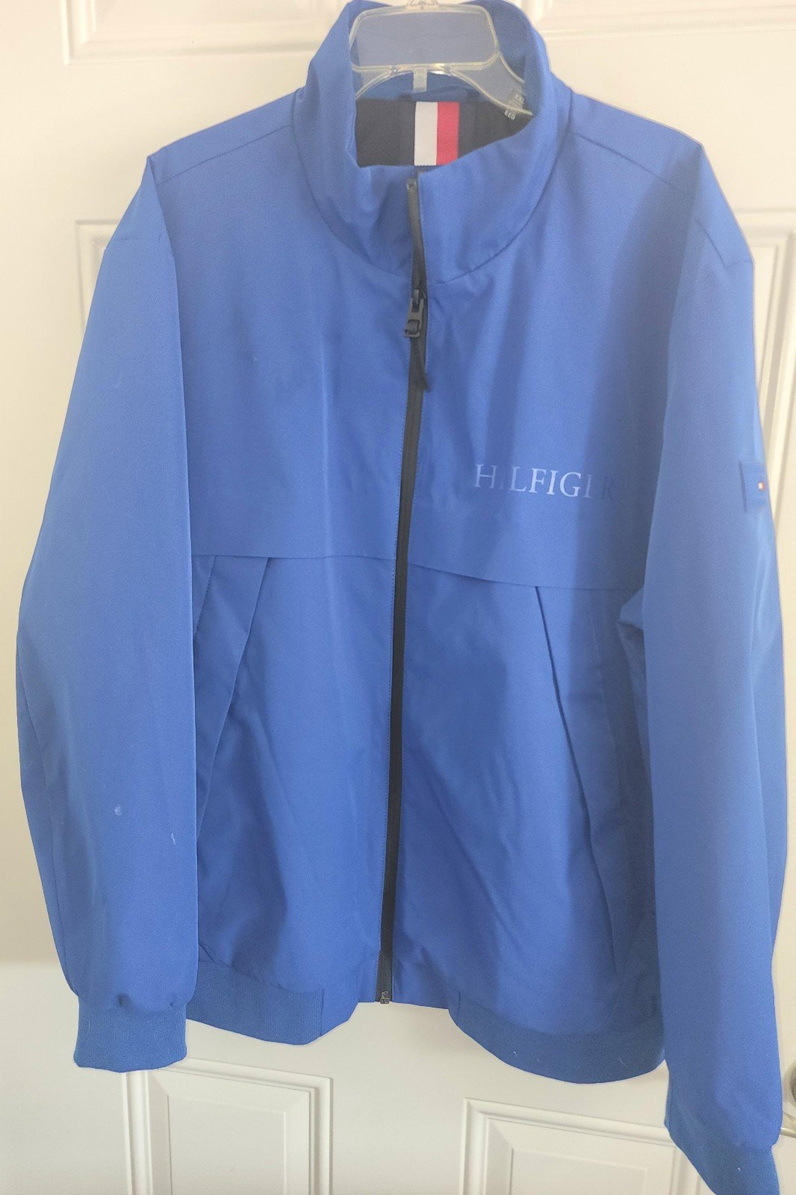 NEW TOMMY HILFIGER MEN'S WATER/WIN RESISTANT STRETCH BOMBER BLUE JACKET SIZE XXL
