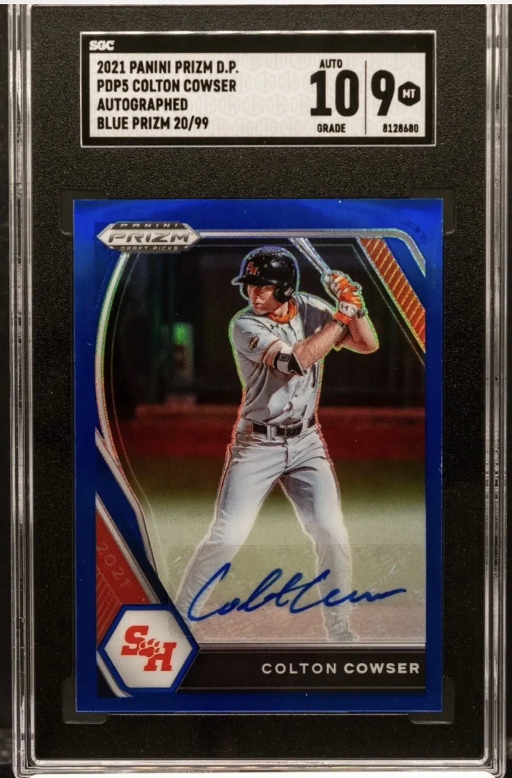 COLTON COWSER 2021 Panini Prizm DP Blue RC Rookie Auto Autograph 20/99 SGC 9/10