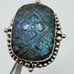 Designer Samuel Benham Solid Sterling Silver Labradorite Stone Ring Size 8