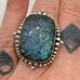 Designer Samuel Benham Solid Sterling Silver Labradorite Stone Ring Size 8